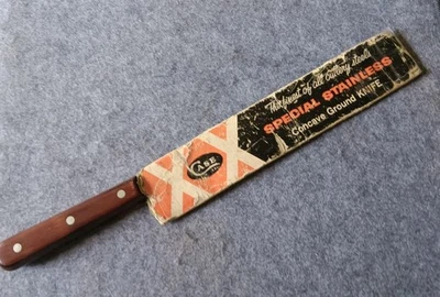 Vtg CASE XX CAP 200-10" Chef Knife, W/ Finger Groove Wood Scales, "Mint" - Image 1 of 4