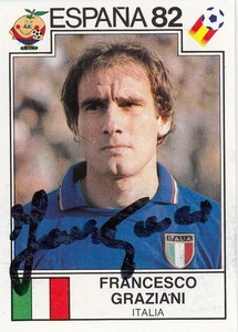 Modern SIGNED PANINI WORLD CUP STORY Sticker FRANCESCO GRAZIANI ITALY - Picture 1 of 1