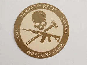 Calcomanía de pegatinas militar Barrett REC7 Wrecking Crew / 6,8 SPC 5,56 OTAN - Imagen 1 de 2