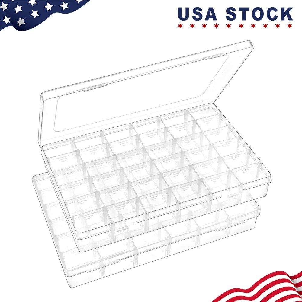 Organizer Boxes Divided Storage Box With Lid 7 Compartments Transparent ...