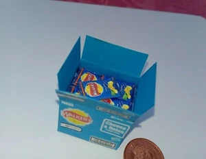 1/12 Scale: Opened Box Cheese and Onion Crisps dollshouse display miniatures - Picture 1 of 2