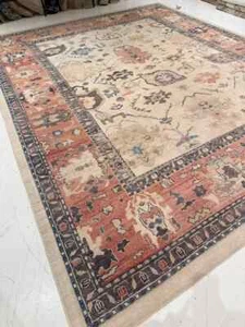 Oushak Hand Knotted Blue 5x8, 6x9, 8x10, 9x12, Handmade Turkish Wool Area Rug - Picture 1 of 11