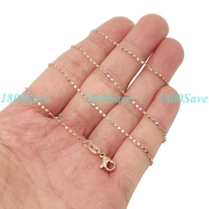 18K Rose Gold Filled Tarnish-Free Stylish 1 mm Thin Starry Chain Necklace Z127 - Picture 1 of 3