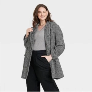 A New Day Women's Top Overcoat Size XXL Black & White - Picture 1 of 10