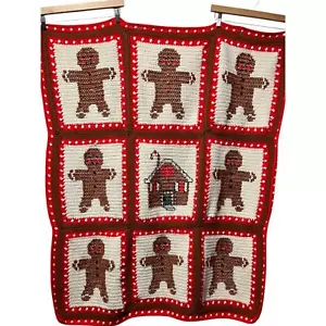 Weihnachten Lebkuchen Strickdecke - Bild 1 von 8