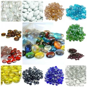 200 Decorative Round GLASS PEBBLES Stones Nuggets BEADS *Lots of COLOURS* - Picture 1 of 29