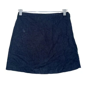 Abercrombie & Fitch Black Linen Cotton Zip Up High Waisted Mini Skirt Size XS - Picture 1 of 4