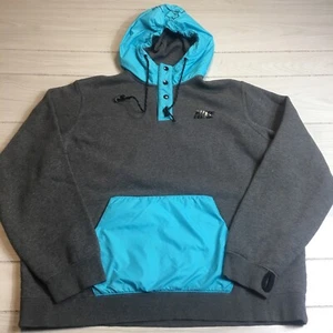 Nike Hoodie Sweatshirt Snap T Mens XXL Gray Teal Pull Over Fleece - Picture 1 of 10