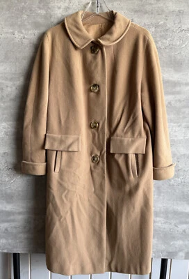 Vintage 1960s Unionmade Brown Wool Button-Down Overcoat Size L Made in USA - Image 1 of 4