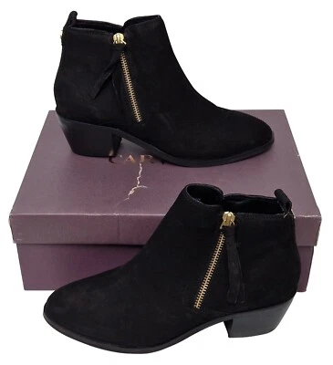 Carvela Tencil Zip Up Black Atemberaubende Leder Absatz Stiefel Damen EU 38 UK 5