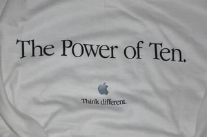 NEW Think Different NEW vintage collectible Apple Power of Ten “X” T-Shirt Rare - Picture 1 of 4
