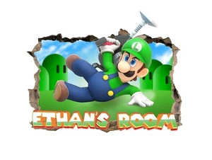Personalised Any Name Luigi Wall Decal 3D Art Sticker Vinyl Room Bedroom Gift 1 - Picture 1 of 4