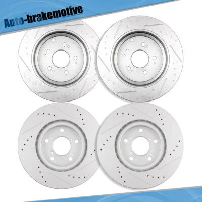 Front + Rear Brake Rotors For Honda Odyssey 2011 - 2014 Drilled Slotted - Image 1 of 4