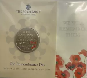 More details for 2021 £5 - remembrance day - five pounds bu - brilliant uncirculated coin pack