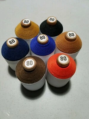 2oz=750yard Wood(or)4oz.Plastic-Spool/USA/No.80 JEAN THREAD Polyester Core&Cover - Image 1 of 2