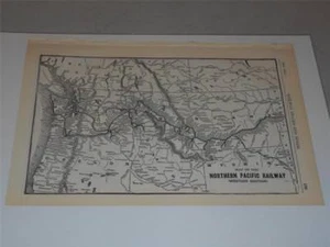 Original Map of the Northern Pacific Railway (Western Section) from 1908 - Picture 1 of 3