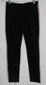 HABITUAL GIRLS BLACK PULL ON LEGGINGS PINK METALLIC STRIPE SZ 16 NWOT DHA114 - Picture 1 of 4
