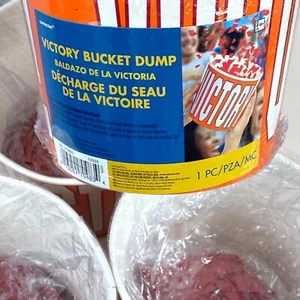 4-Count Victory Bucket Confetti Dump Orange with Red Paper 6.5 in x 5.5 in - Picture 1 of 5