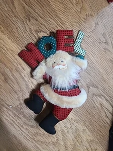 "VINTAGE SANTA PLÜSCHTIER mit PELZ und FUZZY BART HÄNGENDE DEKORATION - 8" - Bild 1 von 4