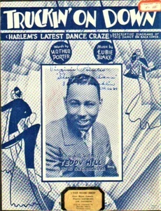 Truckin' On Down 1935 TEDDY HILL Sheet Music HARLEM Dance Craze SCARCE! - Picture 1 of 3