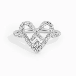 0.50CT IGI Round Cut Lab Grown Diamond Womens Engagement Wedding 925 Silver Ring - Picture 1 of 6