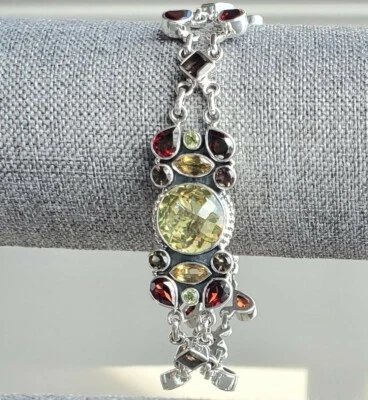 Pulsera Nicky Butler Plata Esterlina 925 Limón Cuarzo Granate Peridoto Citrino NB Foto 1 de 4