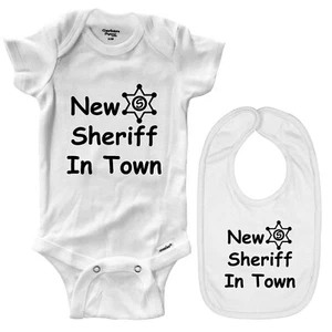 New Sheriff In Town Babies Bodysuit One-Pieces Infant Romper Baby Shower Gift - Picture 1 of 8