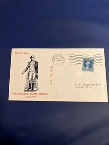 FDC Covers 1932 #710-24 AEROPRINT Cachet Washington Bicentennial 1732 -1932 U.S. - Picture 1 of 2