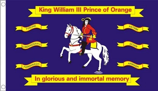 KING WILLIAM of ORANGE FLAG 5’ x 3’ Northern Ireland Irish Loyalist Ulster Order - Image 1 of 1
