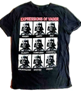 Star Wars Darth Vader Shirt Medium Black Expressions Retro Style Graphic Tee - Picture 1 of 4