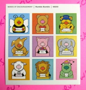 Farm Animals Humble Bumble Encouraging Words Small Sticker Sheet - Picture 1 of 1