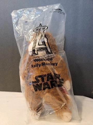 Los Angeles LA Angels - Star Wars Wookie Rally Monkey (NEW) In Plastic Bag Cover