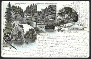 Austria GRUSS AUS DER DMUNDSKLAMM litografía foto postal usada 1901 - Imagen 1 de 2