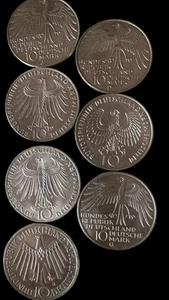 7 Gedenk Münzen Olympiade München 1972 Konvolut 7 Stück 6,25 Silber - Bild 1 von 4