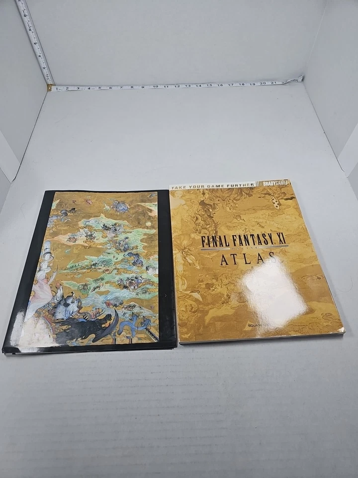 Libro guía de estrategia Final Fantasy XI Online Atlas con chaqueta Yoshitaka Amano Foto 1 de 4