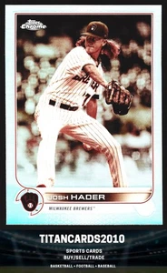 Josh Hader 2022 Topps Chrome Negative Refractor Milwaukee Brewers #119 - Picture 1 of 2