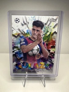 2024-25 Topps Chrome UEFA Club Competitions PAU VICTOR GOLAZO - Picture 1 of 2