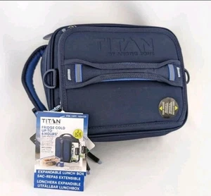 NEW Titan Expandable Lunch Box 2 Ice Walls Leak Proof Container Set Blue - Picture 1 of 10