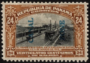 Canal Zone Stamp Scott # 51 Mint F-VF - 24 Cents Yellow Brown & Black Ship Issue - Picture 1 of 1