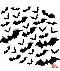 96 Piezas Murciélago 3D Impermeable Halloween Decoración Adhesivo para Decoración de Pared del Hogar - Imagen 1 de 5