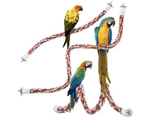 Jusney Bird Rope Perches Parrot Toys Rope Bungee Bird Toy 36 inches - Picture 1 of 4