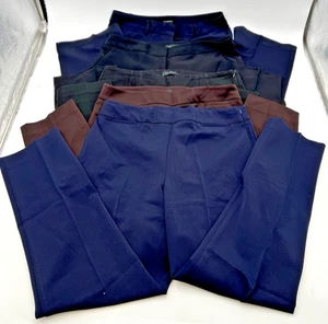 5 TALBOTS DRESS PANTS (2) NAVY BLUE, BROWN, (2) BLACK CURVY STRETCH ETC SIZE 12 - Picture 1 of 24
