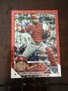 2023 Topps Willson Contreras Red Foil #/199 Cardinals - Picture 1 of 2