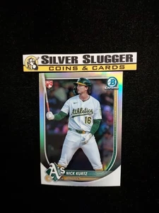 2025 Nick Kurtz Bowman Chrome Red RC #93 Rookie Card Oakland Athletics  - Picture 1 of 2
