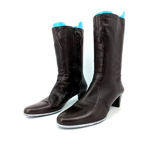 Cole Haan Brown Leather Mid-Calf Boots Women’s 9B Side Zip Heel Classic - Picture 1 of 7