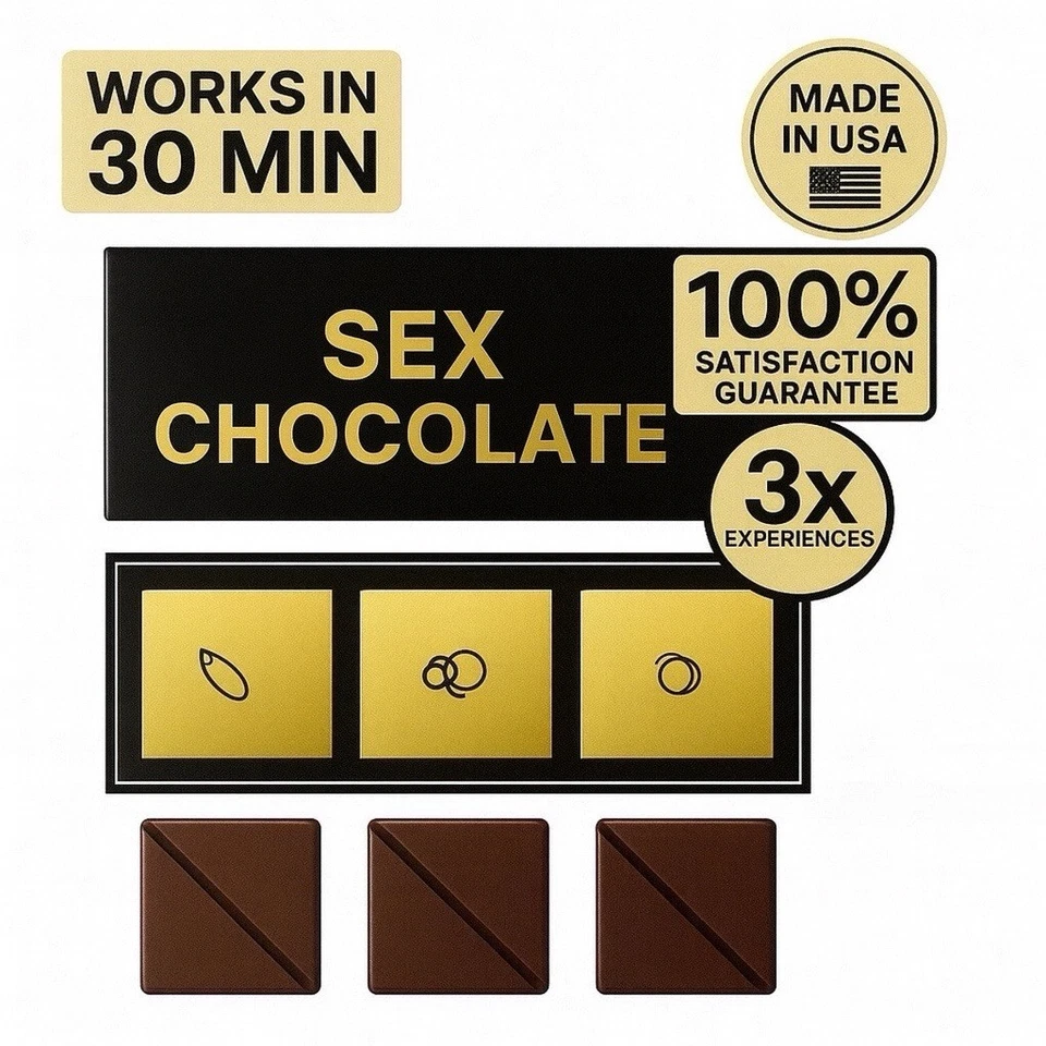 Dark Chocolate for Sex & Energy – Works in 30 Min – Romantic Gift – Made in USA - Image 1 of 4