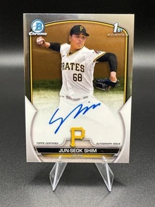 2023 Bowman Chrome Jun-Seok Shim 1st Prospect Auto Pittsburgh Pirates - Picture 1 of 2
