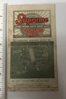 Carrete Pflueger Supreme carrete de pesca antiguo manual lista de piezas nivel viento Foto 1 de 3