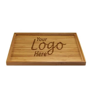 Custom Engraved Personalized Bamboo Wooden Company Logo Promotional Serving Tray - Picture 1 of 6