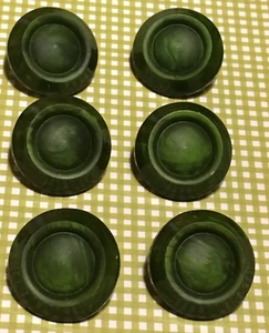 Lot of 6 Vintage Large Green Relief Plastic Buttons MCM Marbled 7/8" - Picture 1 of 5